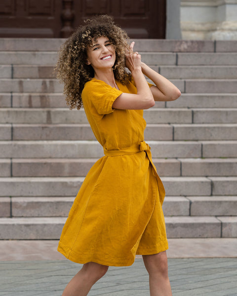 Linen Wrap Dress Eliana