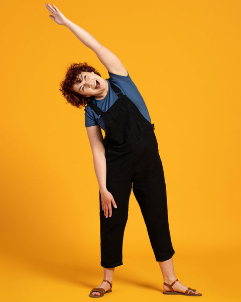 Linen Pinafore Jumpsuit Nicci Pure Black
