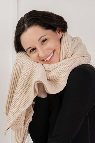 Women's Knit Thick Scarf Merino - One Size / Beige