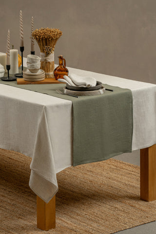 Linen Table Runner - 18 x 55" / Stone Green