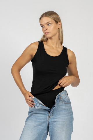 Women's Merino Tank Top Black - XS / Black