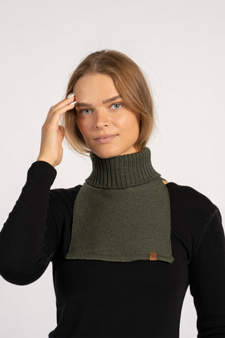 Women's Knit Dickie Neck Warmer Merino - One Size / Dark Green