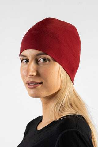 Women's 160gsm Merino Skull Cap - One Size / Royal Cherry