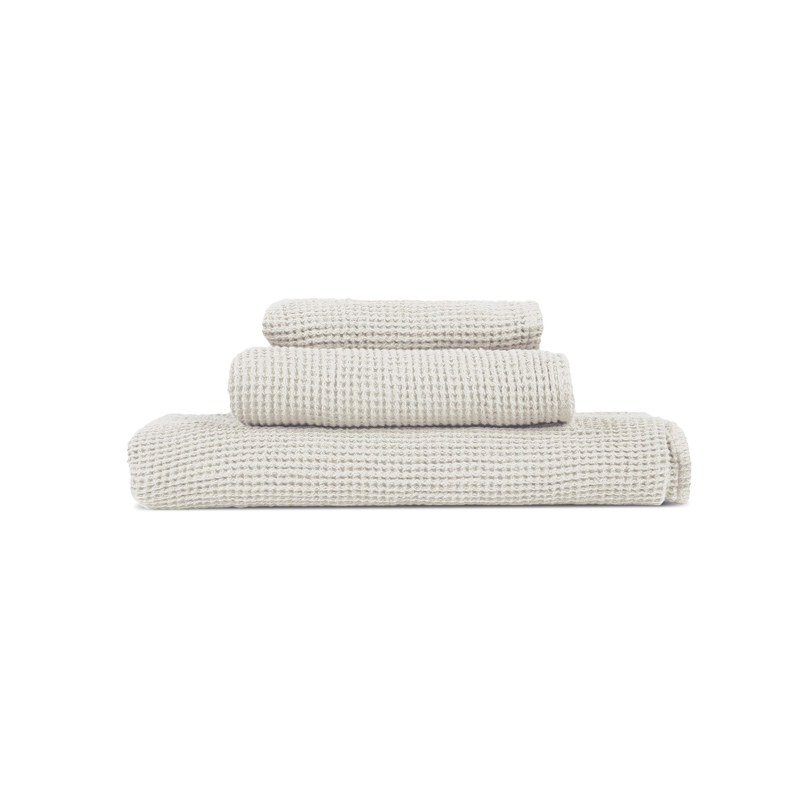 Waffle Bath Towel 3-Set in stone green color