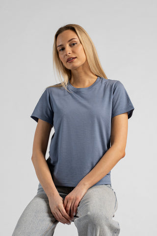 Women's Merino Regular Fit Casual Tee - XS / Dusty Blue