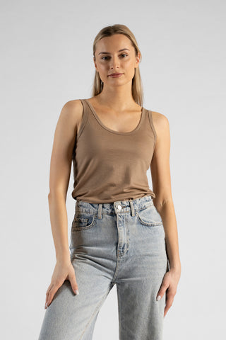 Women's Merino Sleeveless Top Beige - XS / Beige