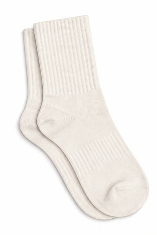 Kids' Natural Cotton Crew Socks - 1-2 Y / Natural