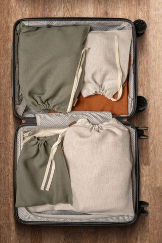 Breathable Linen Travel Storage Bag - Apparel / Stone Green