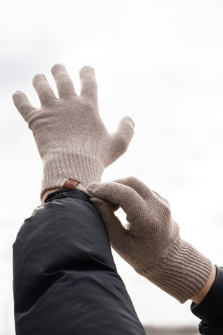 Men's Knit Gloves Merino - One Size / Creamy Beige
